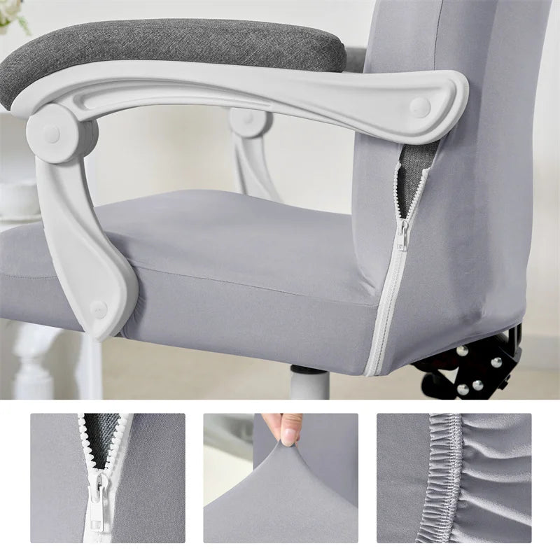 1pc Office Chair Cover Stretch Anti-dirty Elastane Cloth Computer Seat Cover Slipcover Universal Non-slip Game Chair Covers