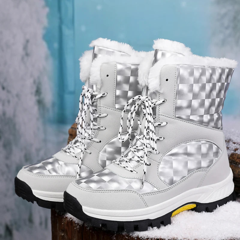 Winter Brand Women's Boots Plush Snow Boots Outdoor Non-slip Sneakers Women Warm  Waterproof Boots Fashion Casual Designer Shoes