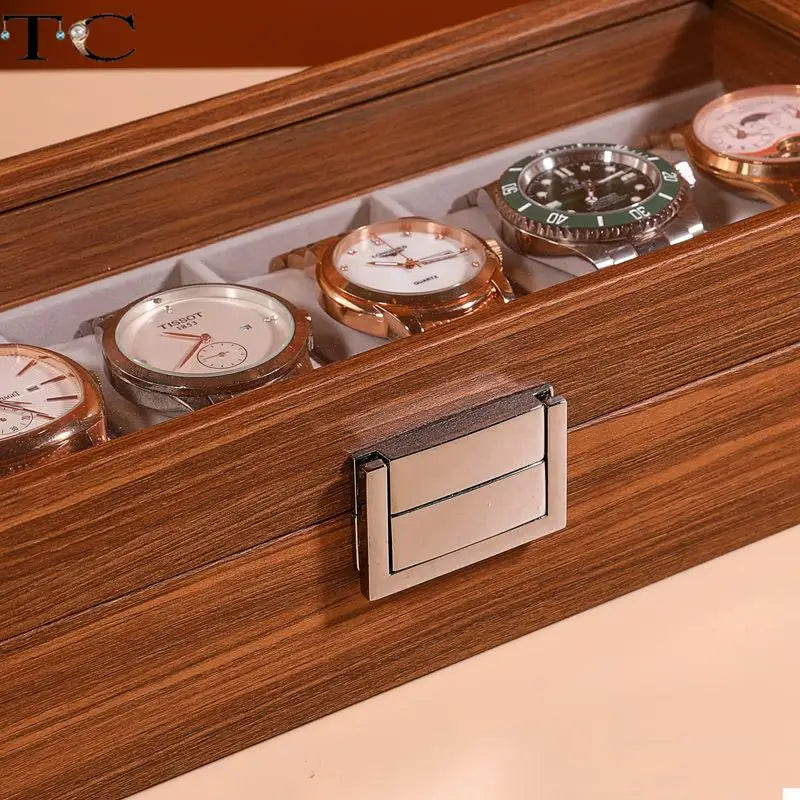 Wooden Jewelry Display Box with Cover Watch Bracelet Storage Display Box Watch Organizer Collection Box