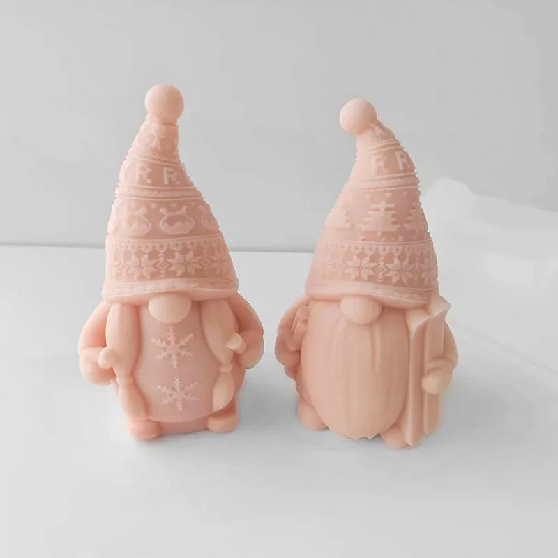 Ski Dwarf Candle Silicone Mold DIY Handmade Aromatherapy Candle Plaster Pendant Silicone Mold