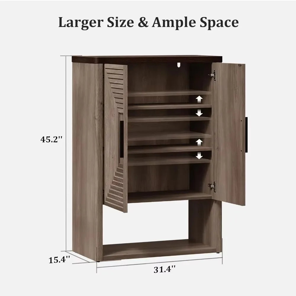 Tall Storage Cabinet Set 2, 45.3" H Buffet Cabinet with Storage, Large Modern Sideboard for Living Room, Kitchen Pantry Cabinet