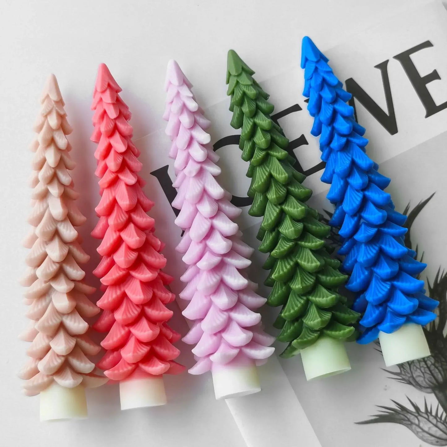 Christmas Tree Silicone Candle Mold Handmade Aroma Fir Tree Mold Plaster Resin Mould Long Candle Tree Candle Making Supplies