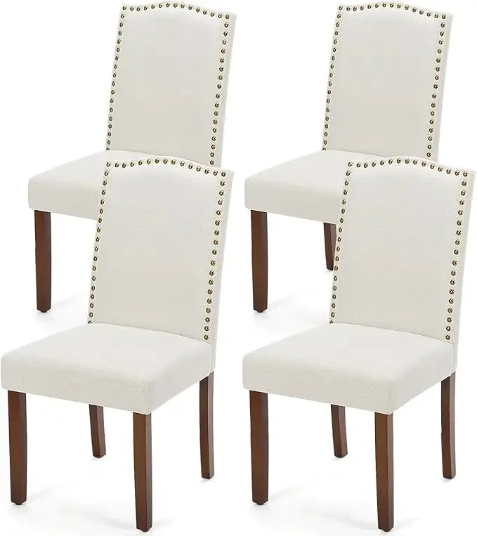 Upholstered Dining Chairs Set of 4, Modern Upholstered Leather Dining Room Chair Mid-Century Accent Dinner Chair for Living