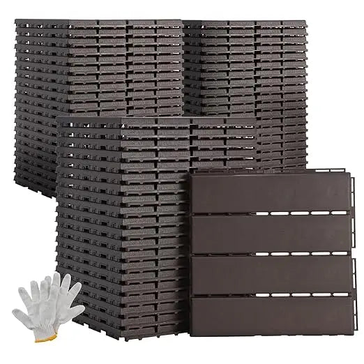 Garden flooring, 60 square feet of plastic interlocking tiles, 60 packs, 12 "x12" outdoor waterproof flooring, garden flooring