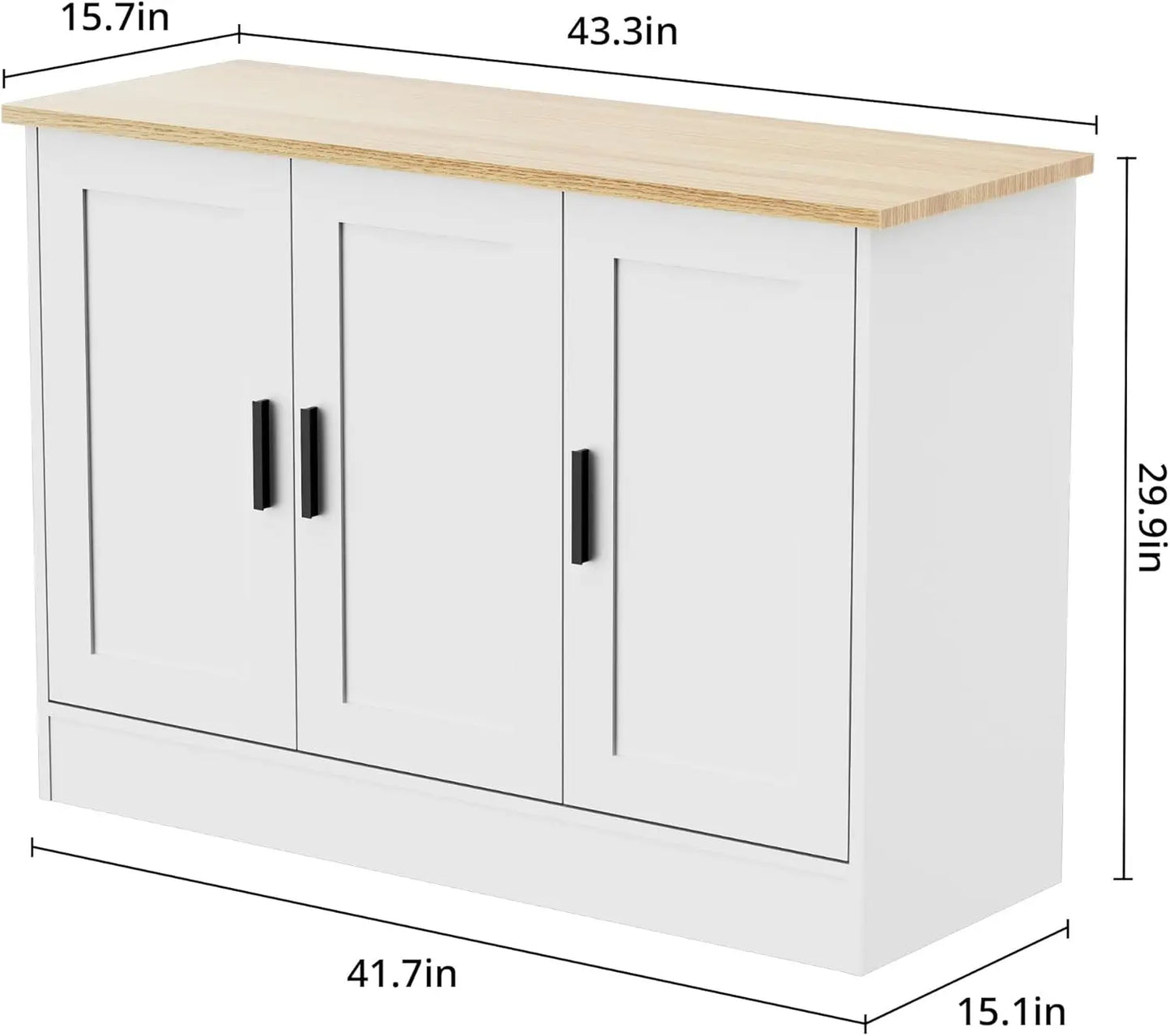 Buffet Cabinet, Coffee Bar Cabinet with Adjustable Shelf, Kitchen Buffet Sideboard for Living Room,