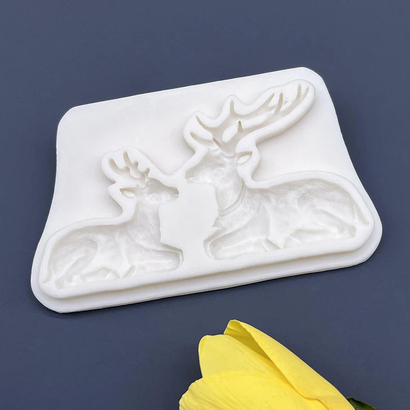 Reindeer Christmas Silicone Sugarcraft Mold Resin Tools Cupcake Baking Mould Fondant Cake Decorating Tools