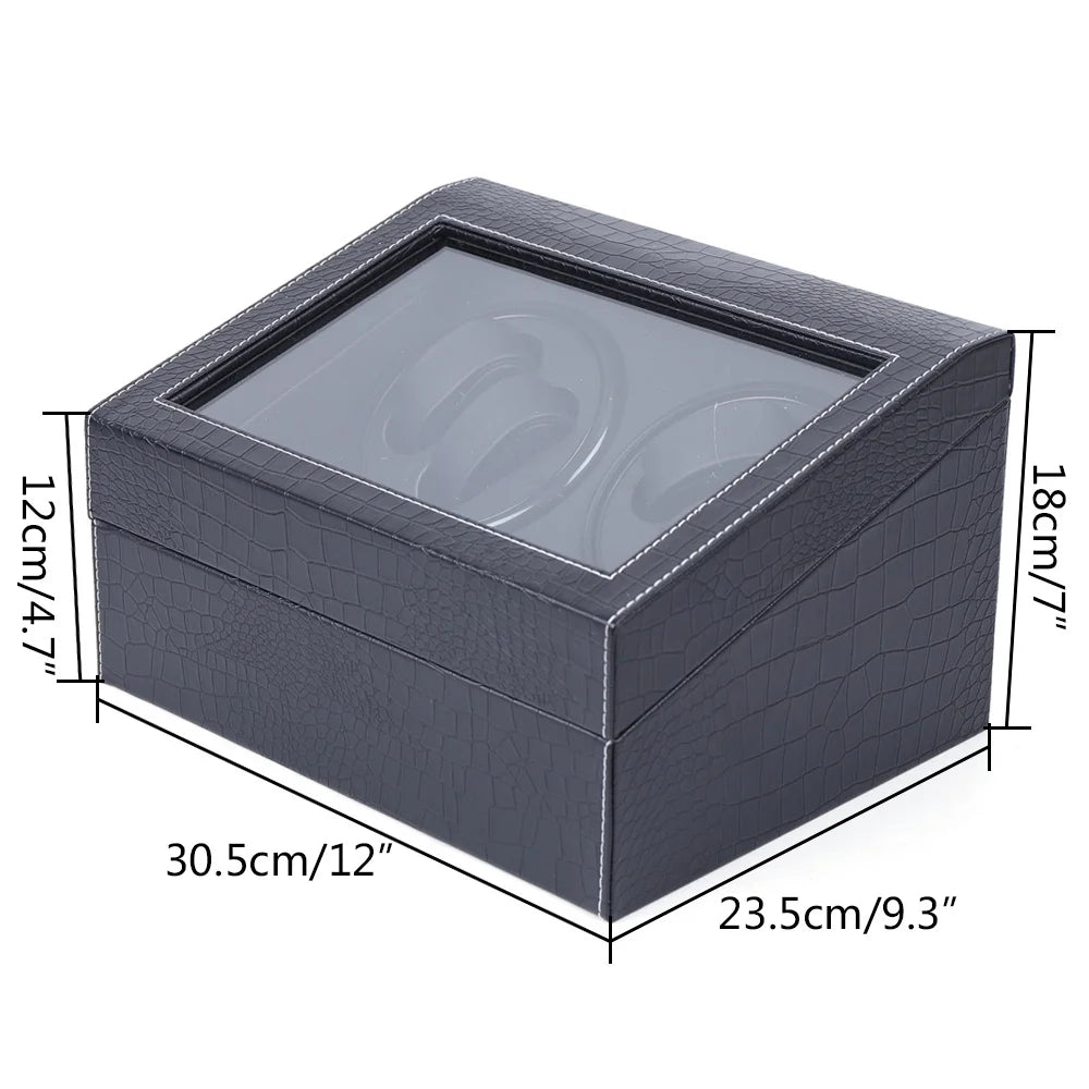 4+6 Hot Sale Black High Quality Watch Winder Automatic Watch Display Box Luxury Storage Box Put Down 10 Watch For Men & Women