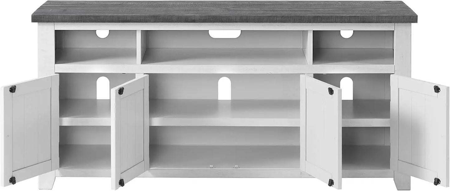 Svensson Home Foundry 65" TV Stand, White Stain with Grey Top