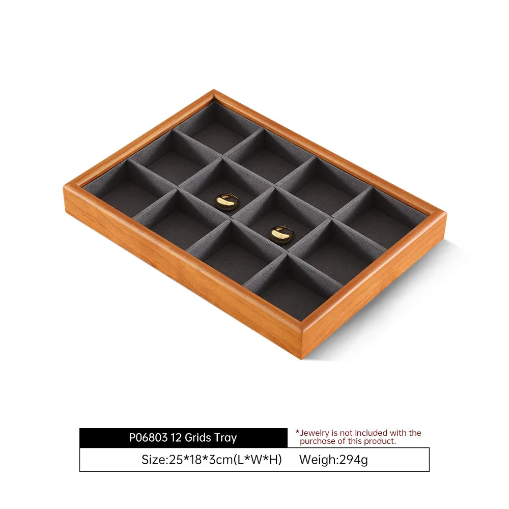 YinBeiNi Ring Bracelet Necklace Display Tray Wooden Jewelry Storage Organizer Pendant Chain Accerssories Display Pallet P068