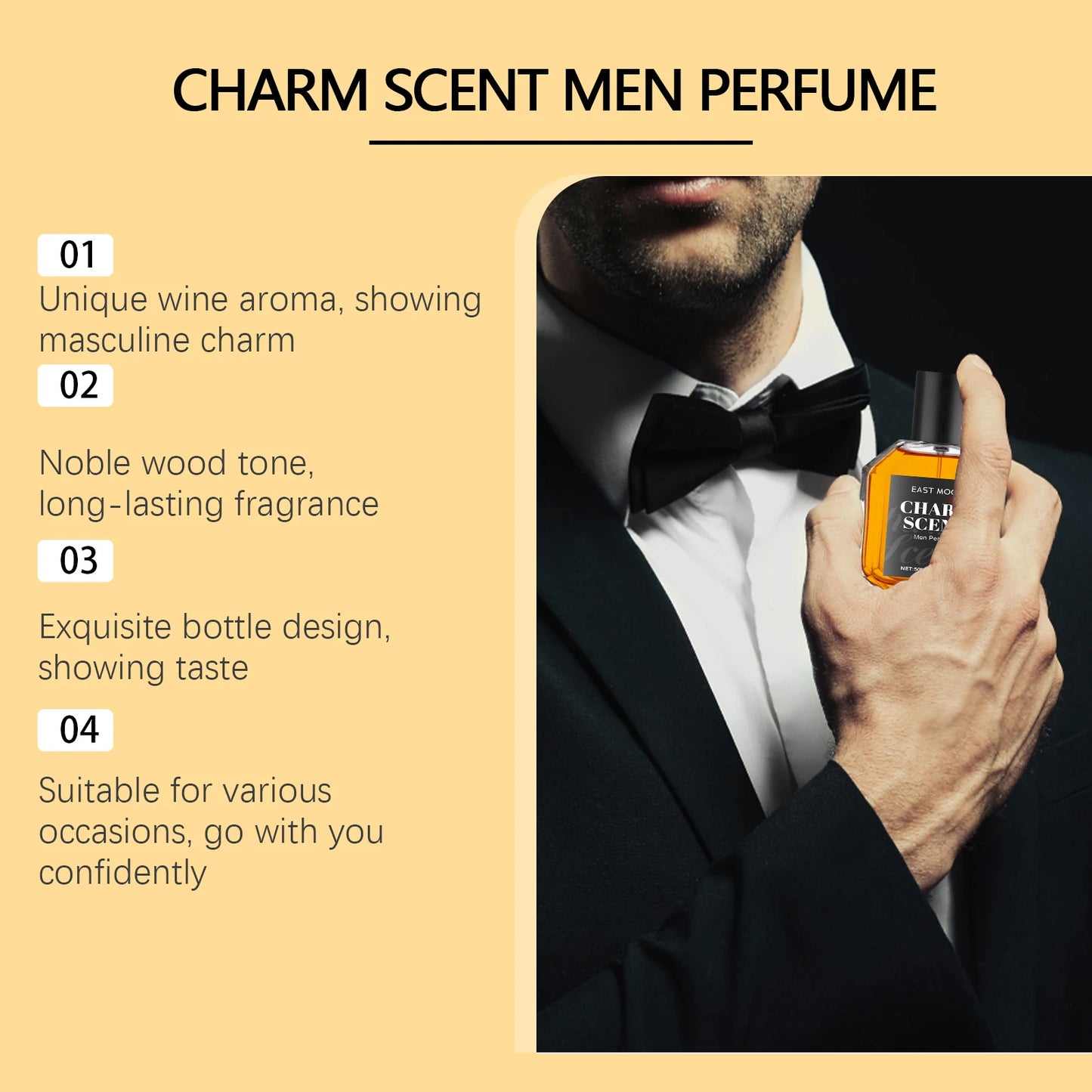 Sandalwood Perfume Long Lasting Light Wood Fragrance Show Charming Flirting Pheromone Men Perfume Oil Non-stimulation Body Spray