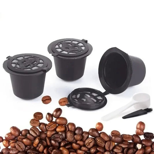 Reusable Coffee Capsule Filters with Spoon and Brush Refillable Coffee Pods Compatible with Nespresso Coffee Accessories