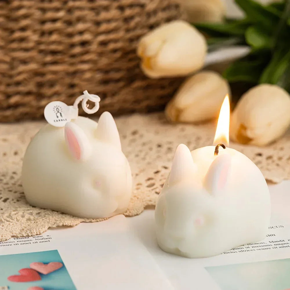 Kawaii Rabbit Candle Room Decor Candlelight Dinner Scented Aromatic Candles Home Decorative Candles Wax Birthday Candles Gift