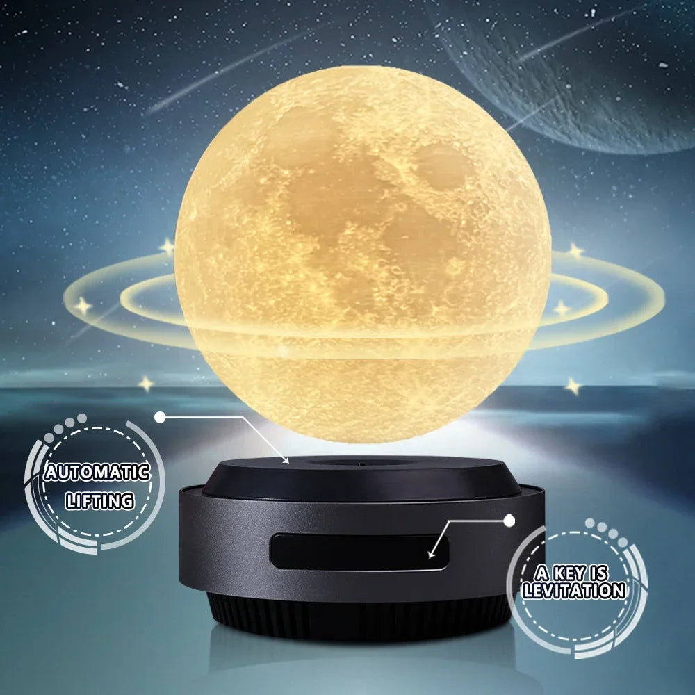 Auto Lift-Down Floating Moon Lamp for Home Decor Levitating Moon Light Magnetic Levitation Smart Night Lights for Home Decor