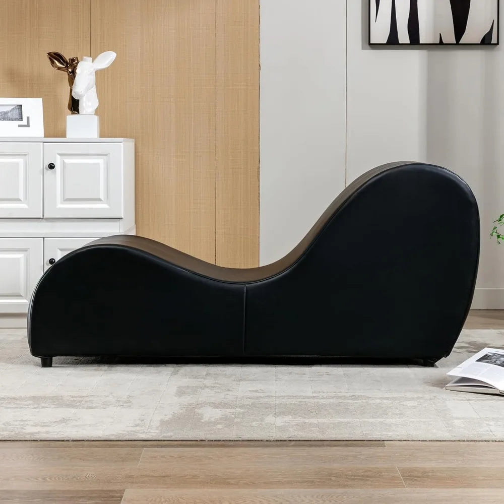 Curved Yoga Chaise Lounge for Adults Stretching, Relaxing and Exercising, Indoor Yoga Lounge Chair with Adjustable Head Cushion