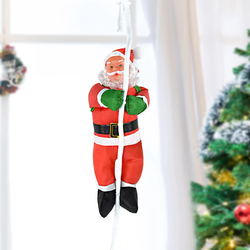 Santa Claus Climbing Ladder Christmas Tree Ornaments Navidad Home Wall Hanging Pendants Climbing Rope Doll Christmas Decorations