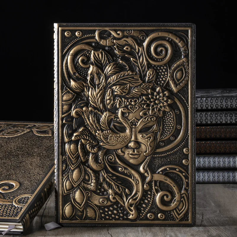 A5 Hardcover Notebook Vintage Legend Character Embossed Diary PU Notepad Travel Planner Journals Office School Stationery