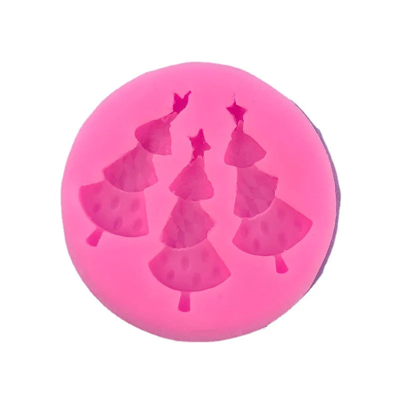 3 hold DIY Christmas Tree Silicone Cake Mold For Baking Accessories Cake Decorating Tools Art Resin Molds