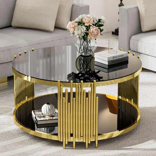 Gold Stainless Steel Irregular Leg Cocktail Table (Black Living Room Coffee Table 37" Coffee Table) Desk Side Tables Modern Home