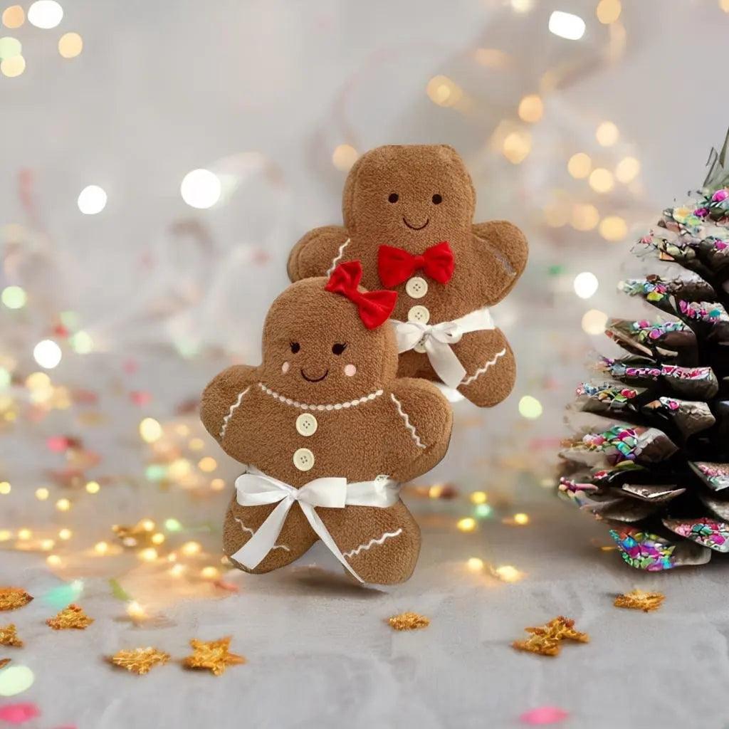 Cross border New   Gingerbread Boy & Girl Christmas pillow Plush Toy Doll Can Be a Good Choice for Holiday Birthday Gifts