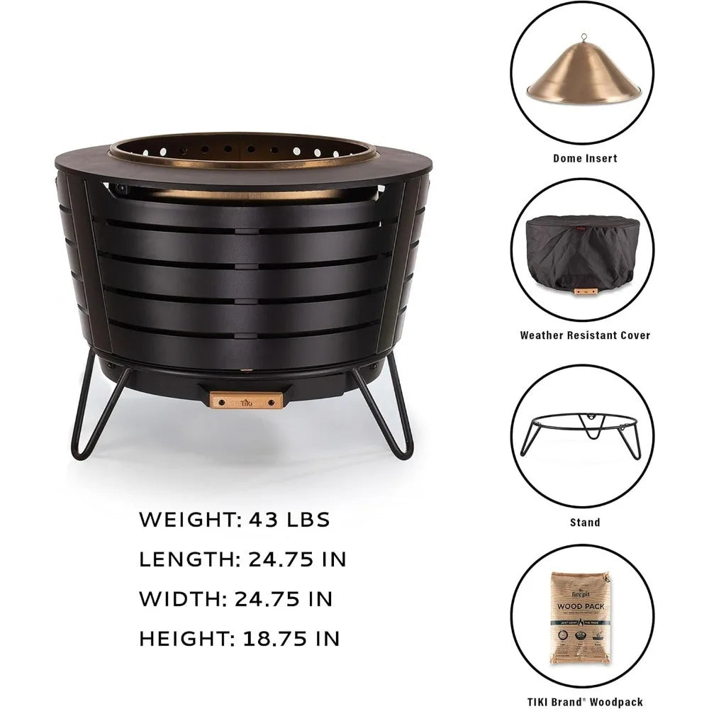 Smokeless Patio Fire Pit, Wood Burning Outdoor Fire Pit - Wood Pack, Modern Design with Removable Ash Pan ,Outdoor Heaters