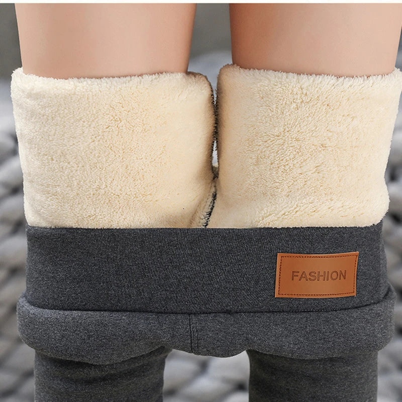 Super Thick Cotton Berber Fleece Lined Thermal Woman Pants Winter Clothing High Waist Stretchy Seamless Fashion Warm Leggings