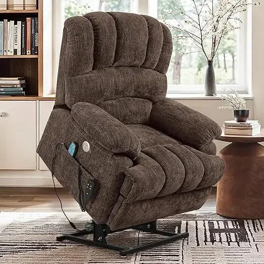 Recliner Chair for Adults, Dual Motor Oversized Chair, Power Lift Recliner Chair with Heating and Massage, Living Room Chairs