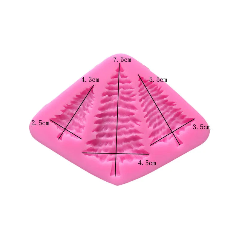 Silicone Resin Molds Christmas Tree Leaves Deer Fondant Mould Cake Decorating Tools Pastry Kitchen Baking Accessories