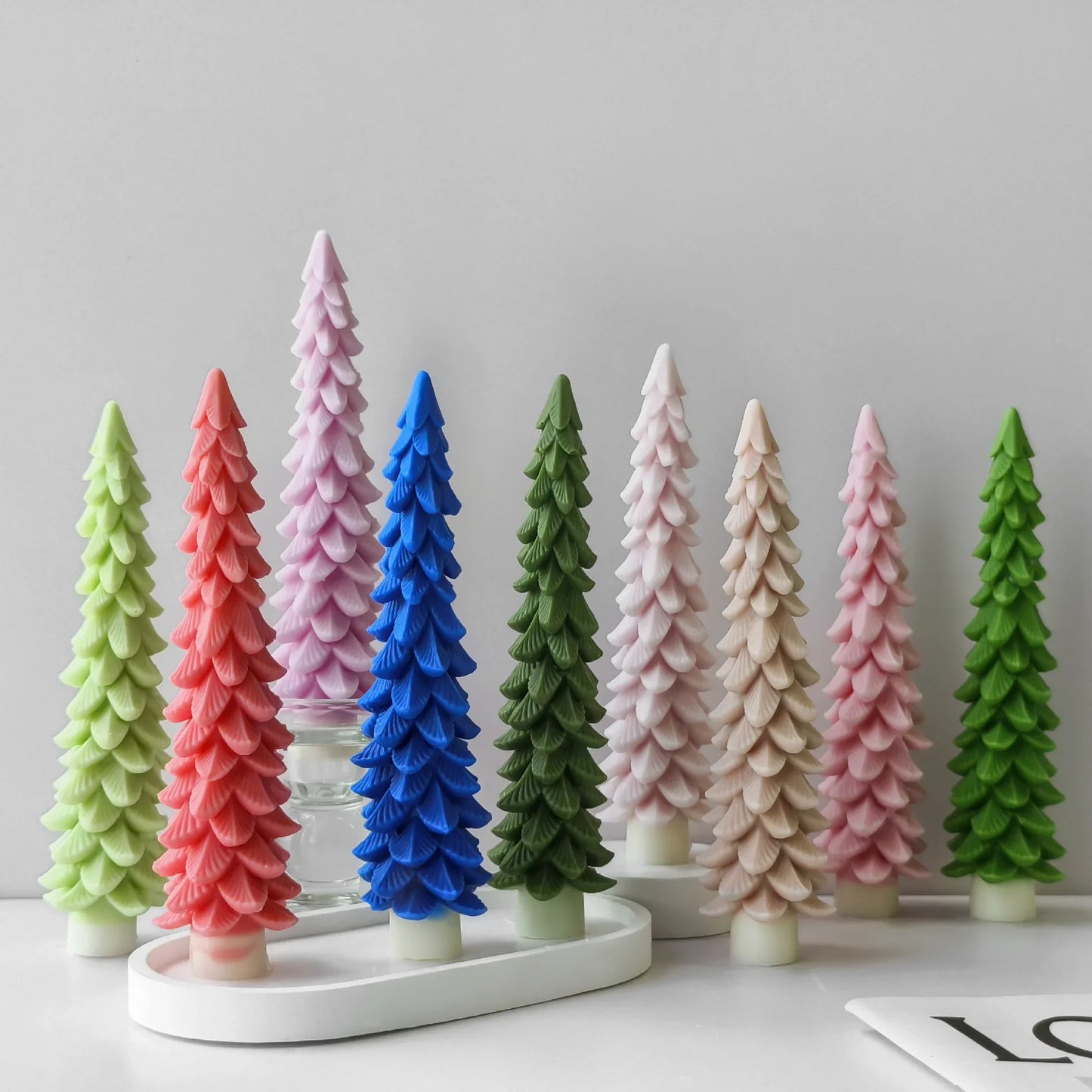 Christmas Tree Silicone Candle Mold Handmade Aroma Fir Tree Mold Plaster Resin Mould Long Candle Tree Candle Making Supplies