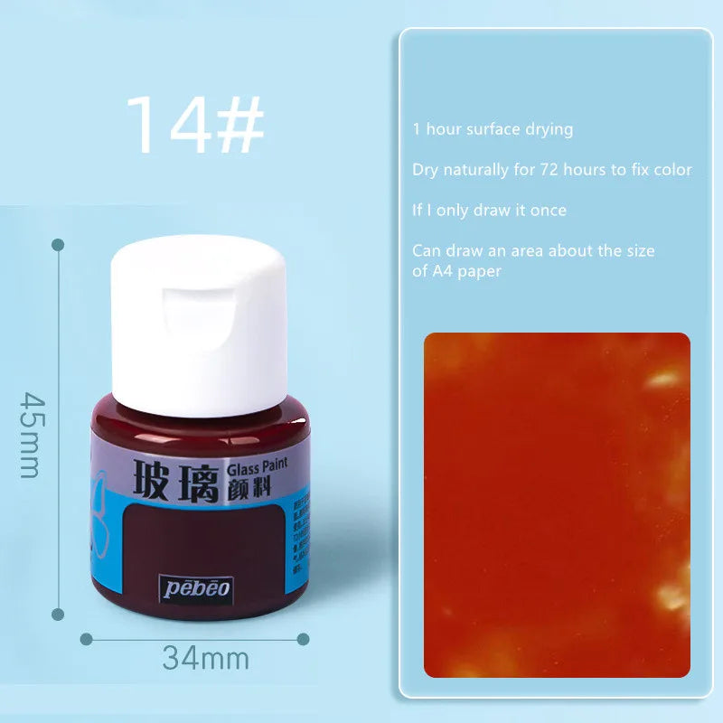 Waterproof Glass Paint 20ml Transparent Sun-Resistant Glass Acrylic Paints For Painting Aquarela Art Supplies