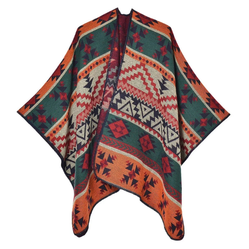 Luxury Fashion Cashmere Poncho Women Man Jacquard Scarf Winter Warm Shawl Cape Pashmina Female Warm Shawl Blanket Stole Cloak