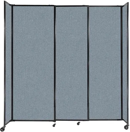 Sliding Portable Wall Partition,Temporary Room Separator | 7'2'' Wide X 7'6'' Tall  Fabric Panels,Freestanding Office Dividers