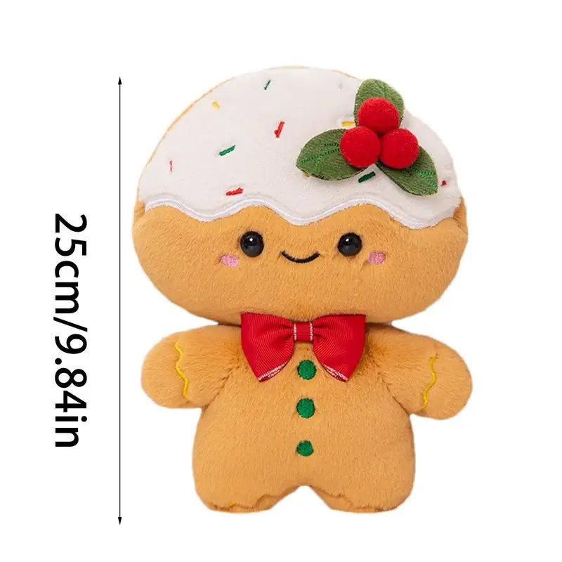 Gingerbread Man Stuffed Doll Cartoon Gingerbread Man Plush Throw Pillow Toy Delicate Touch Stuffed Doll For Car Balcony Stroller