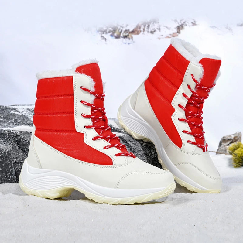 Winter Women's Casual Snow Boots Outdoor Comfortable Warm Plush Cotton Shoes Anti Slip Thick Soled Ankle Boots Shoes for Women