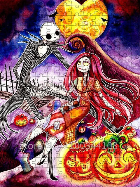 Nightmare Before Christmas Jigsaw Puzzles Disney Halloween Corpse Bride Ghost Wooden Puzzle for Adult Decompression Toys Games