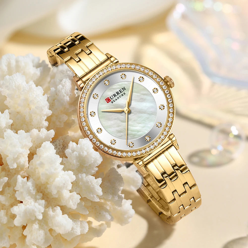 Women's Watches New Famous Luxury Brands Women Watch Fashion Rhinestone Stainless Steel Quartz Ladies Wristwatches Reloj Mujer