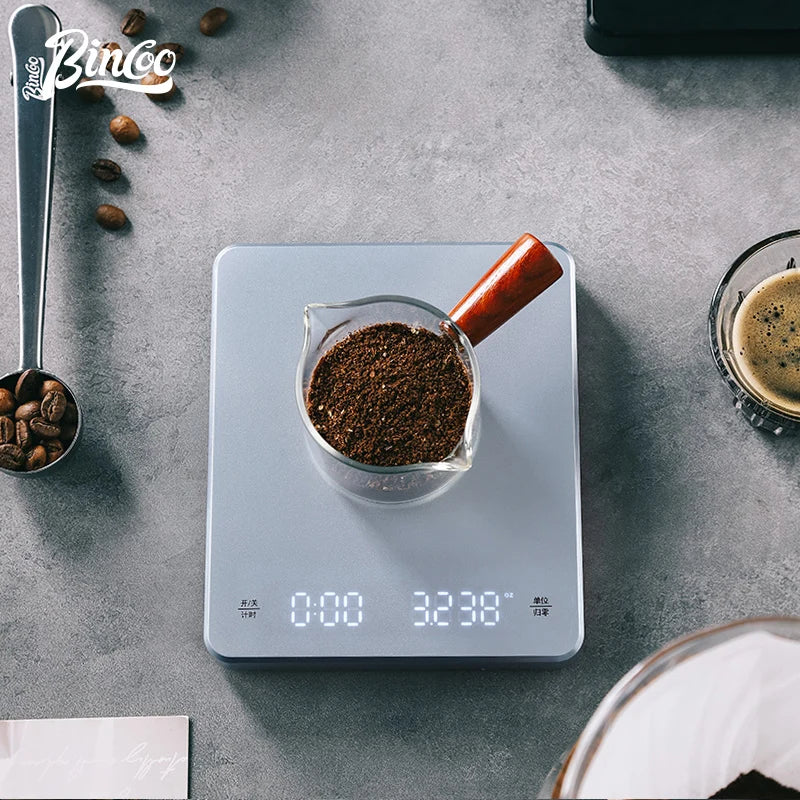 Bincoo Hand-Brewed Coffee Digital Scale Household Espresso Weighing Special Timing Scale Accurate Kitchen Waterproof