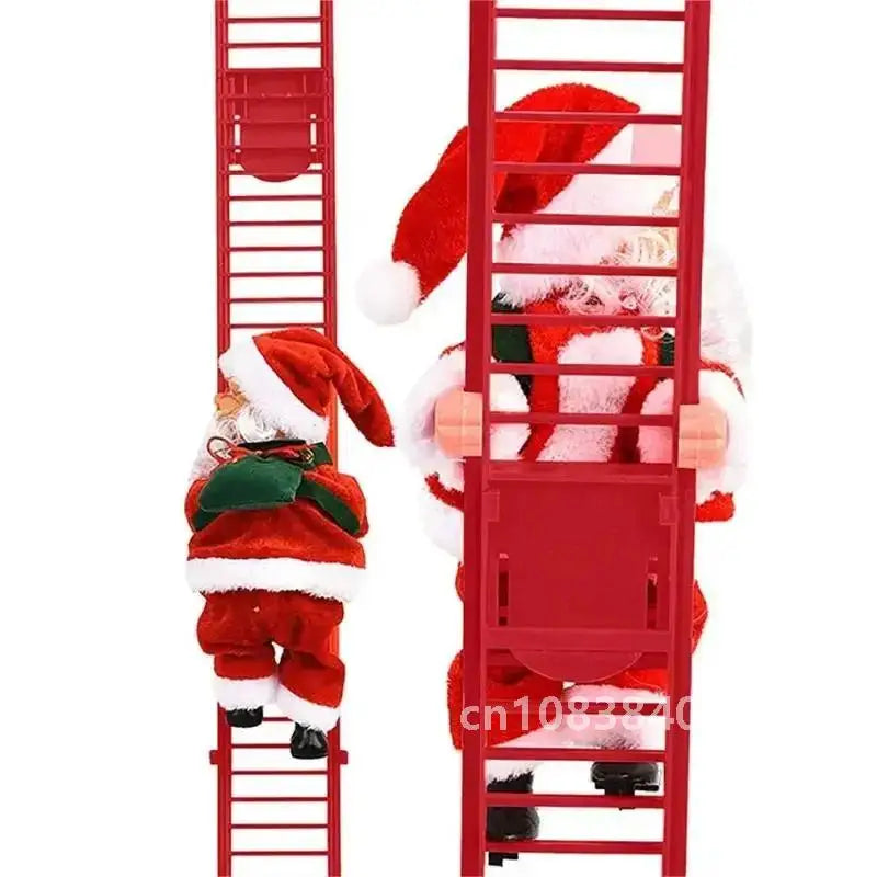 Electric Climbing Ladder Santa Claus, NewYear Gift, Christmas Ornament Decoration Home, Christmas Tree Hanging Decor with Music