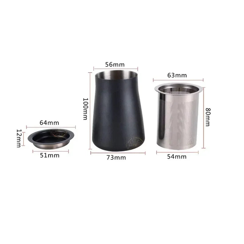 Reusable 3 In 1 Coffee Powder Filter Powder Cup Sieve Cocoa Flour Dustproof  Grinder Barista Tools