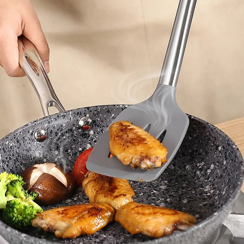 Silicone Cooking Utensil Set Heat Resistant Non Stick Cookware Spatula Shovel Kitchenware Measuring Spoons Baking Tool Set