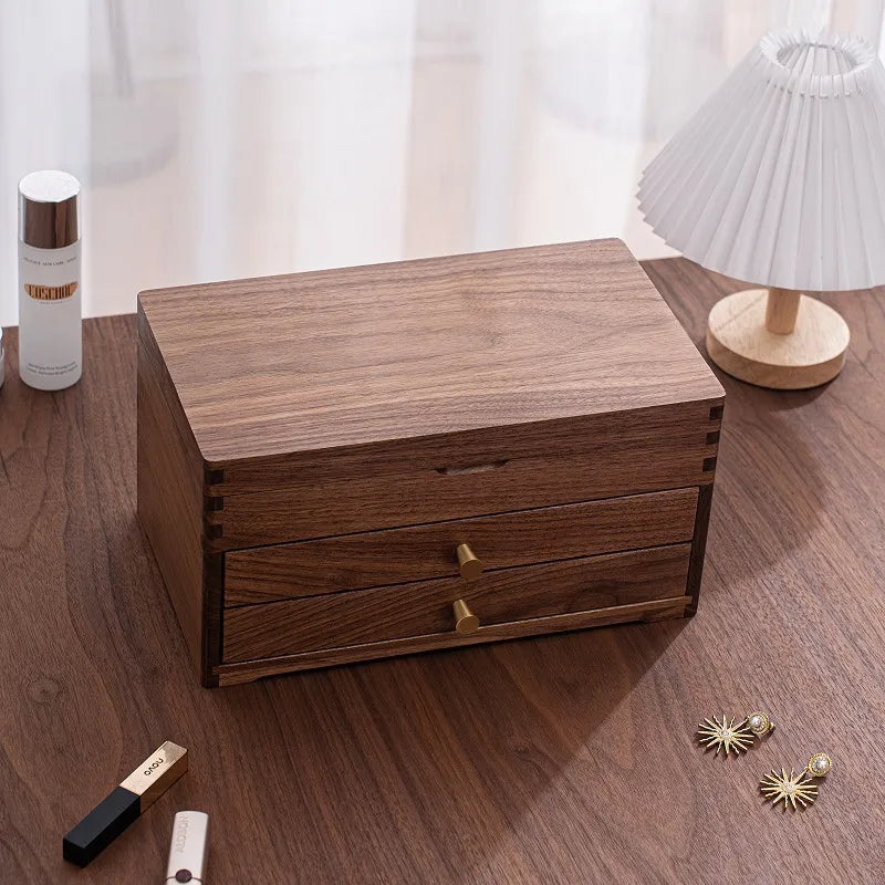 Wooden Jewelry Box Three Layers Multi Functional Jewelry Storage Box Luxury Exquisite Display Rack Gifts Packaging Supplies