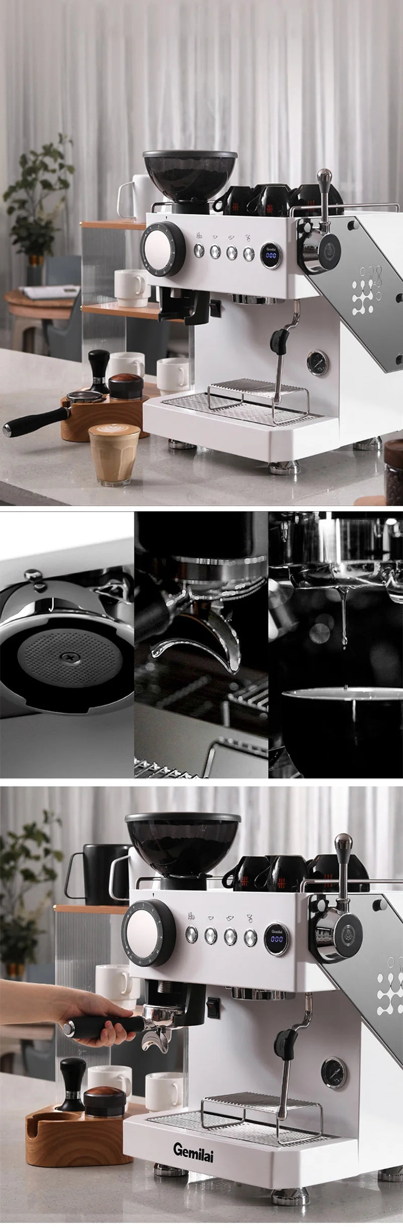 Fully Automatic Espresso Machine For Home And Commercial Use: Integrated Grinding And Steaming For Rich Espresso