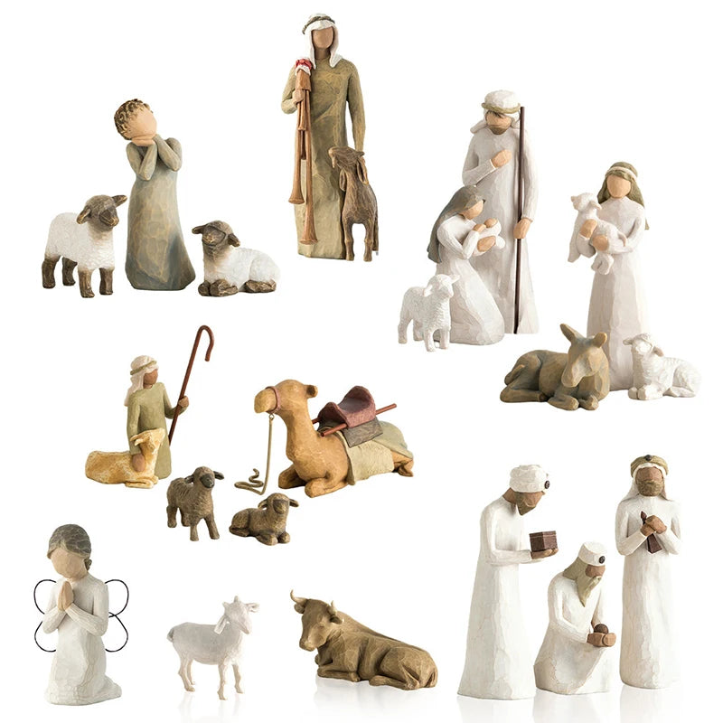 2023 Birth Christmas Crib Nativity Scene Figures Catholic Christian Decor Home Decoration Orthodox Manger Church Utensils Jesus