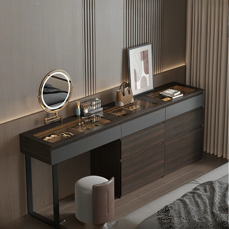 Makeup Vanity Table Modern Living Room Furniture Desk Light Mirror Bedside Dresser Comfortable Drawers Schmincktisch Wooden Top