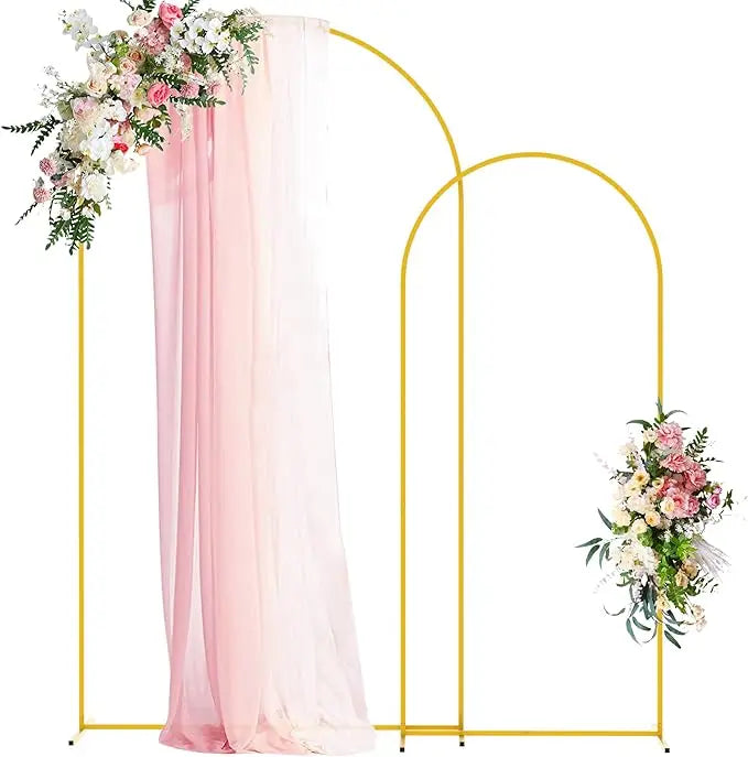 Wedding Arch Backdrop Stand Gold Metal Arch Stand Set of 2 for Birthday Party Wedding Ceremony Baby Shower Graduation Decoration