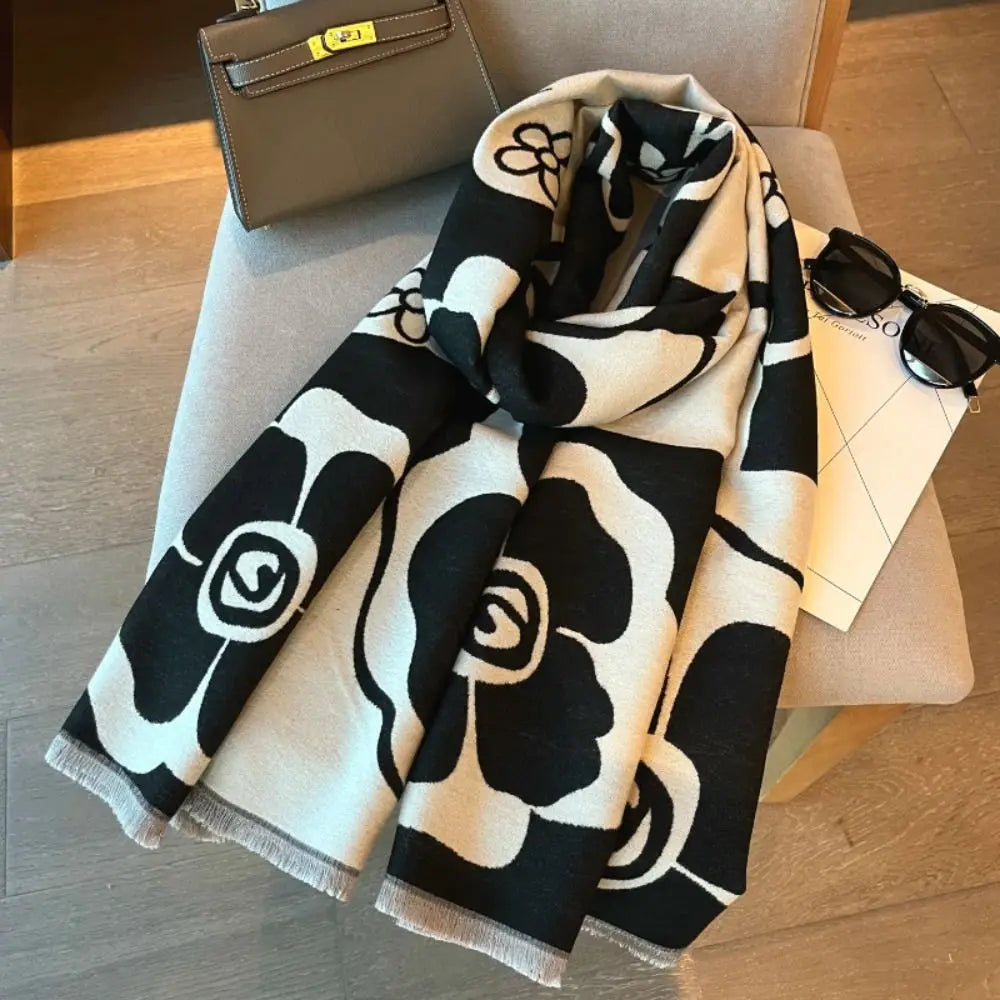 High Quality Luxury Design Winter Shawl Double Sided Warm Women's Scarf Cashmere Feel Christmas Gifts