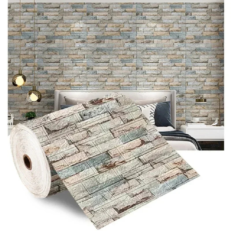 1/3/5/10 M 3D Self-adhesive Wallpaper Stickers 3M Brick Wall Stickers Home Decor Wallpaper for Walls DIY Bedroom Papel De Parede