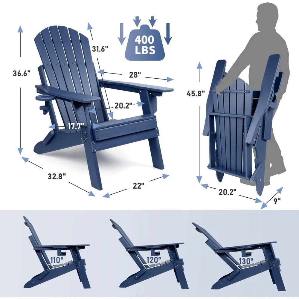 Plastic Adirondack Chairs,Folding Chairs,Adjustable Backrest Adirondack Chair,Fire Pit Chairs,Resin Adirondack Chair