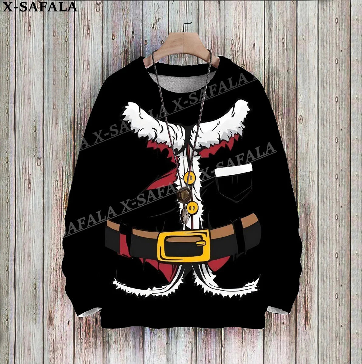 Santa Claus Funny Christmas Gift Cosplay Ugly Christmas Knit Sweaters Christmas Gift Jumpers Tops Couple Party Unisex Casual-4