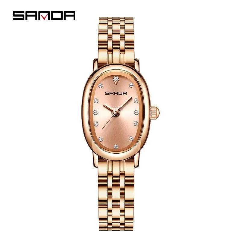 SANDA Women Quartz Watches Luxury Fashion Diamond Ladies Watch Waterproof Stainless Stain Wristwatch Girlfriend Gift Dress Watch