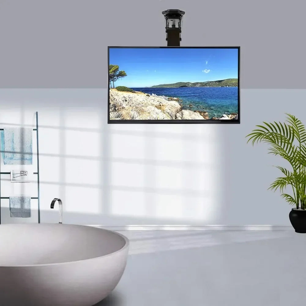 Wall TV Stand, Electric Ceiling TVs Mount Screens, Large Flip Down Motorized Pitched Roof Mount, Wall TV Stand